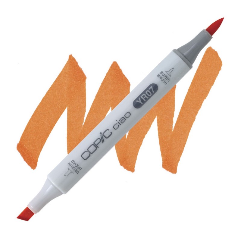 Lihová fixa COPIC Ciao oboustranná Brush & Chisel, YR07 Cadmium orange