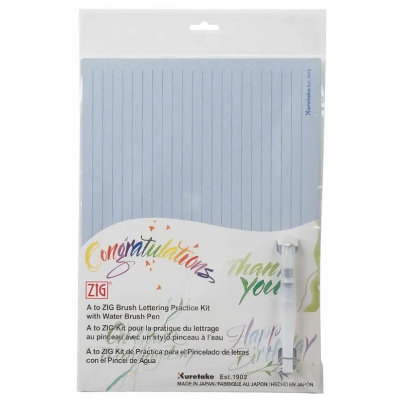 KURETAKE ZIG Brush Lettering Practice Sheet sada na výuku kaligrafie