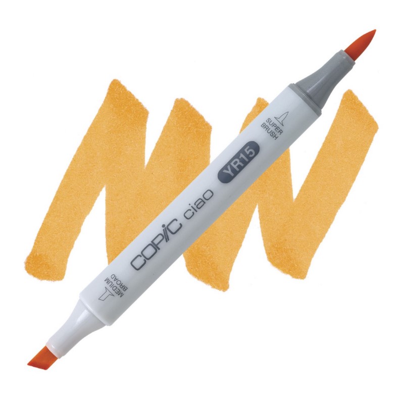 Lihová fixa COPIC Ciao oboustranná Brush & Chisel, YR15 Pumpkin yellow