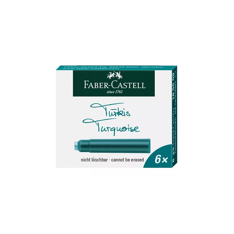 FABER-CASTELL inkoustové bombičky, 6ks tyrkysové