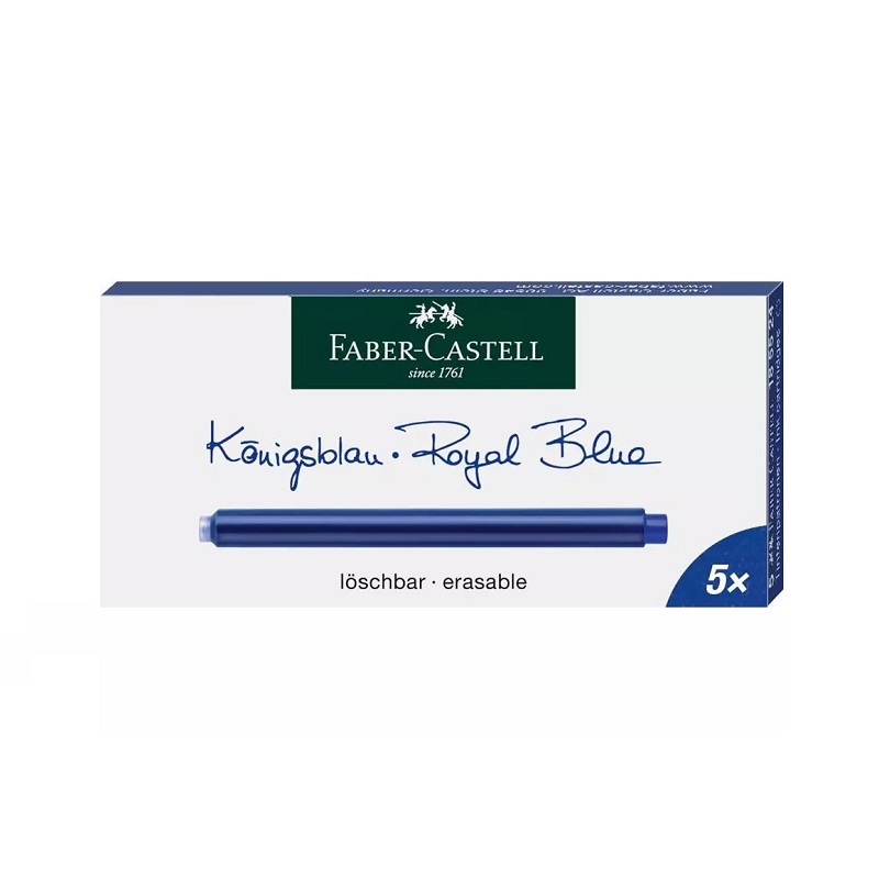 FABER-CASTELL inkoustové bombičky, 5ks modré XXL zmizíkovatelné