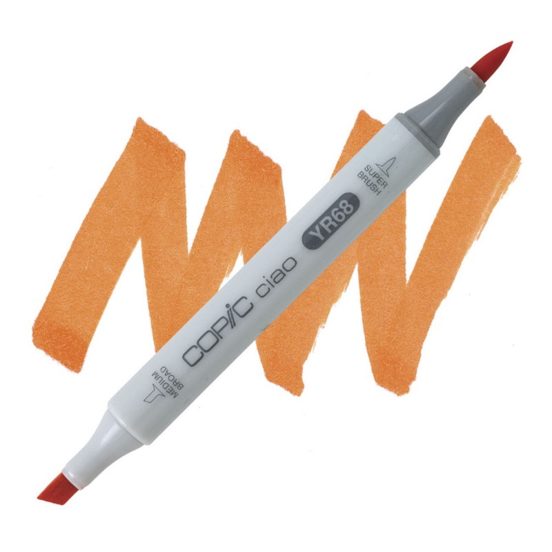 Lihová fixa COPIC Ciao oboustranná Brush & Chisel, YR68 Orange