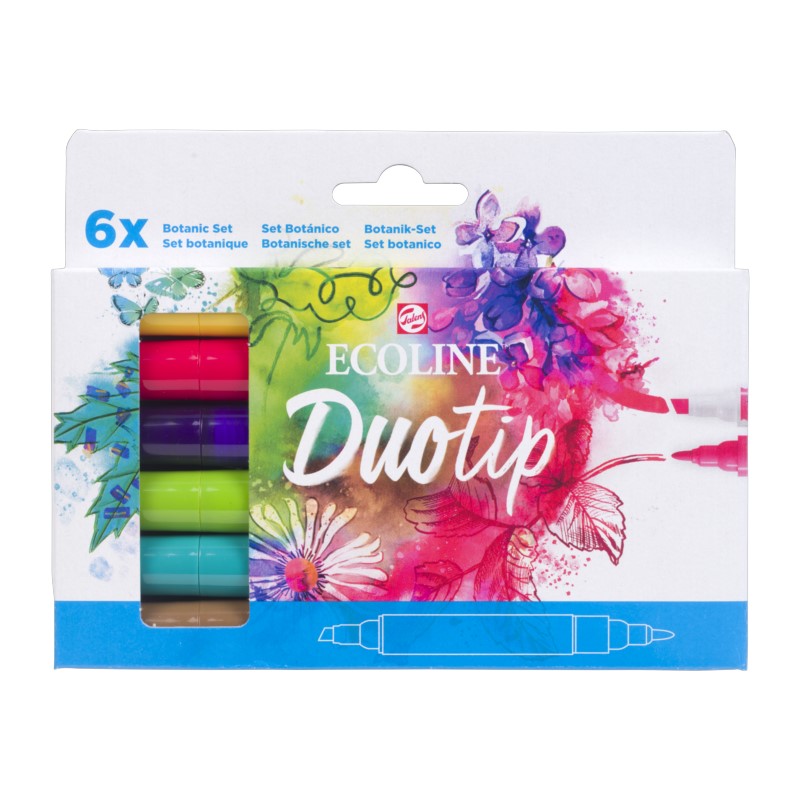 ROYAL TALENS Akvarelový ECOLINE Duo Tip, 6ks botanické