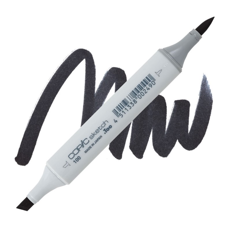 Lihová fixa COPIC Sketch oboustranná Brush & Chisel, 100 Black