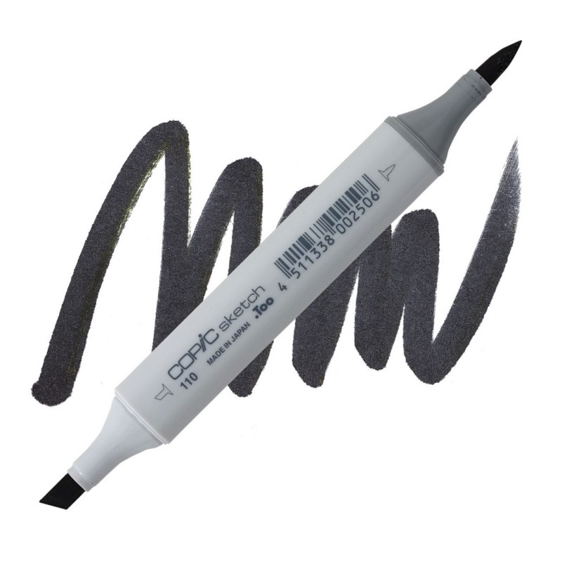 Lihová fixa COPIC Sketch oboustranná Brush & Chisel, 110 Special black
