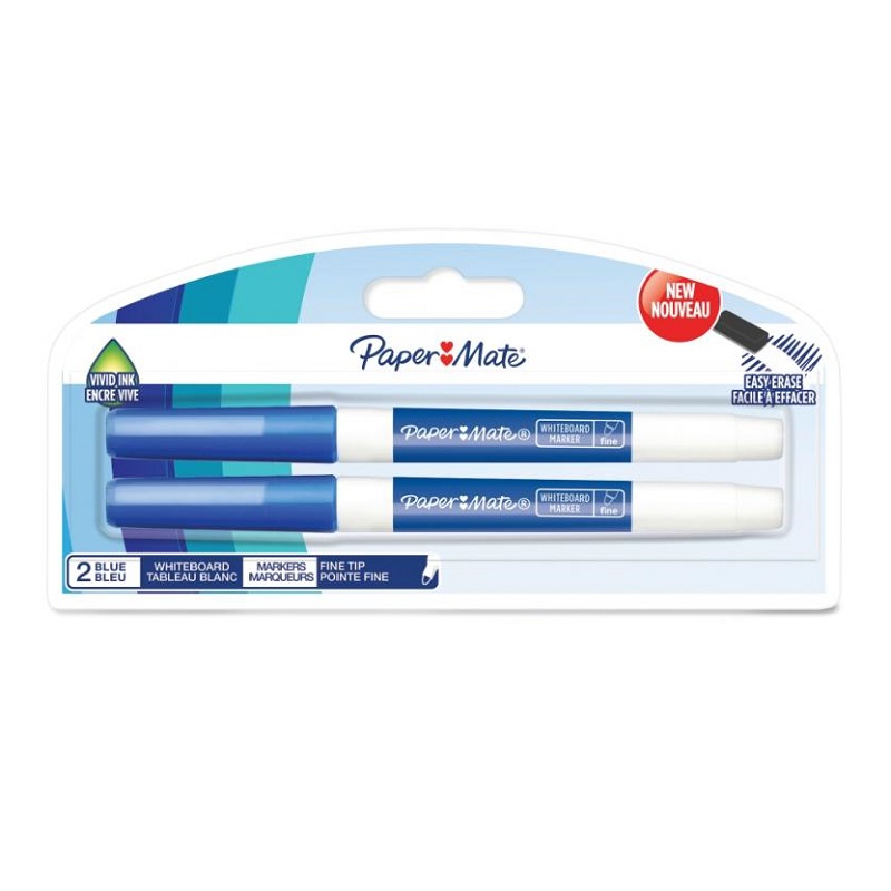 PAPER MATE na tabule Whiteboard tenký, 2ks modré
