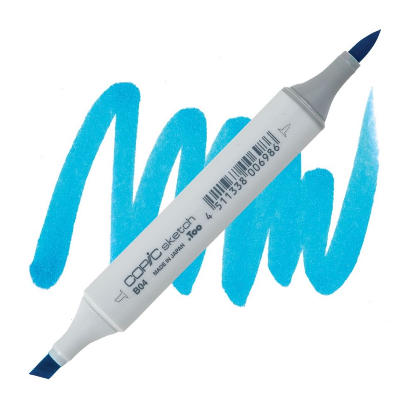 Lihová fixa COPIC Sketch oboustranná Brush & Chisel, B04 Tahitian blue