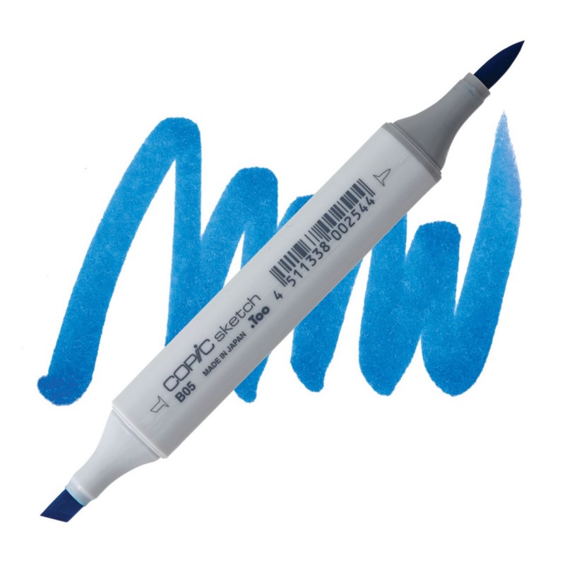 Lihová fixa COPIC Sketch oboustranná Brush & Chisel, B05 Process blue