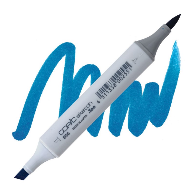 Lihová fixa COPIC Sketch oboustranná Brush & Chisel, B06 Peacock blue
