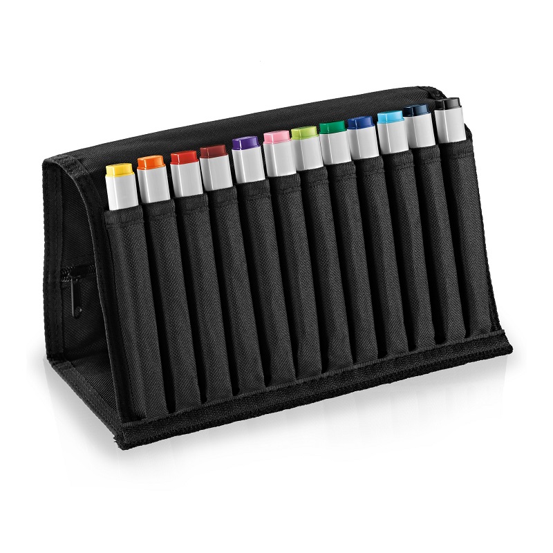Lihové fixy COPIC Classic oboustranné Fine & Chisel 12ks, základní tóny v penále