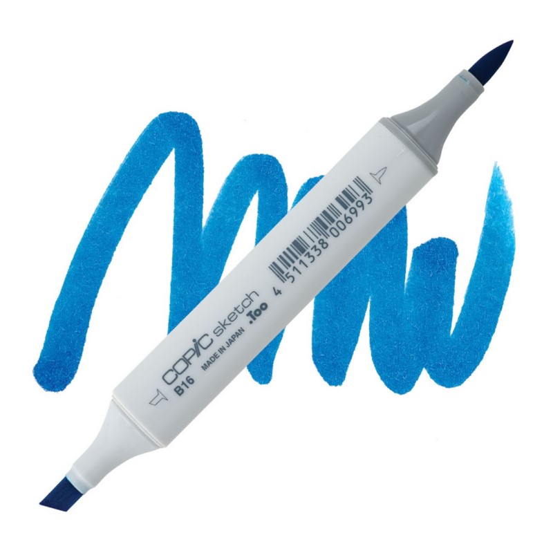 Lihová fixa COPIC Sketch oboustranná Brush & Chisel, B16 Cyanine blue