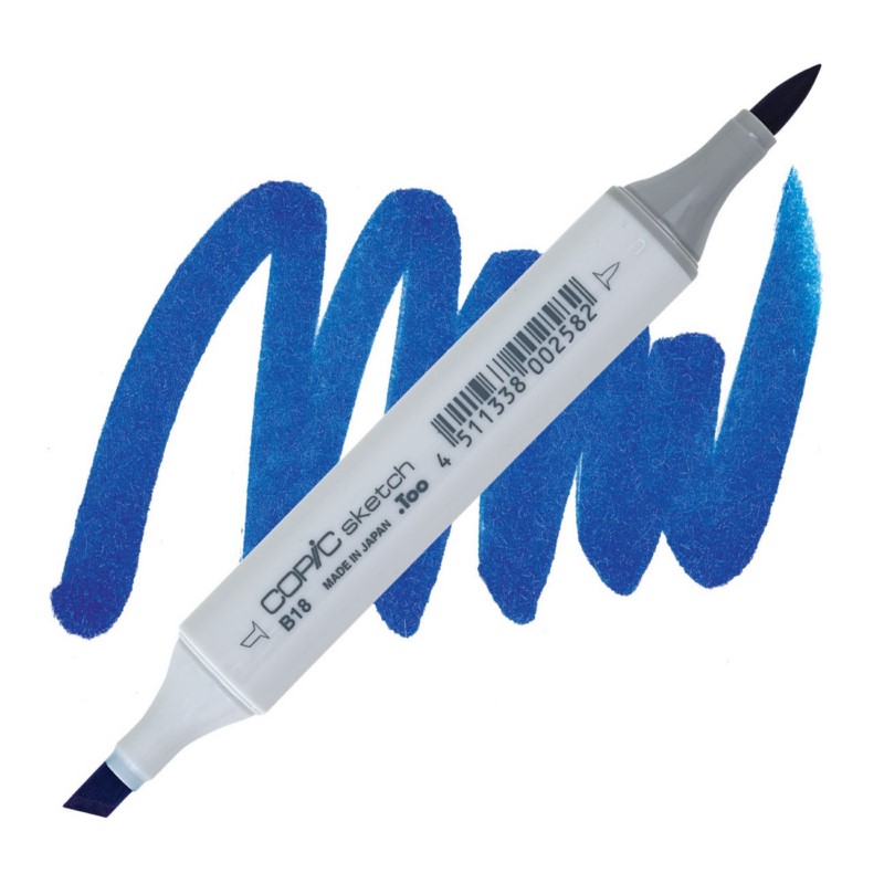 Lihová fixa COPIC Sketch oboustranná Brush & Chisel, B18 Lapis lazuli