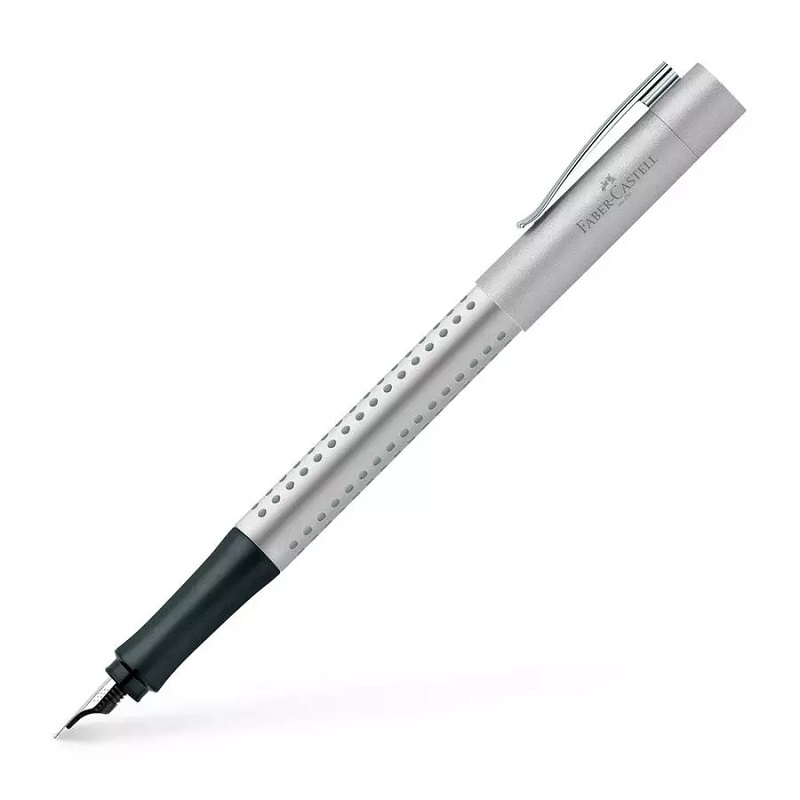 FABER-CASTELL plnící pero Grip Profi "F", stříbrné