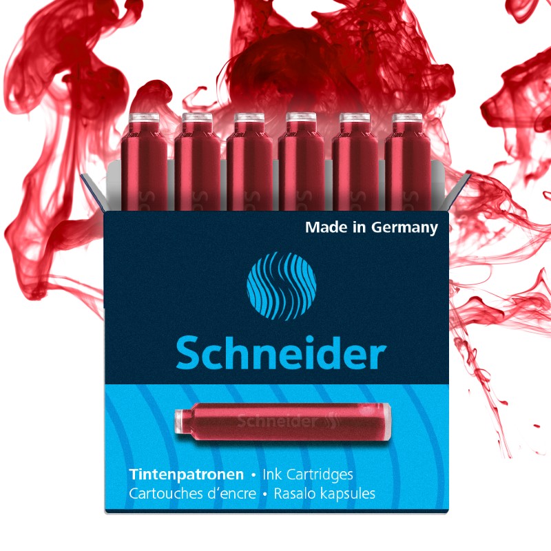 Inkoustové bombičky SCHNEIDER 6ks, červené