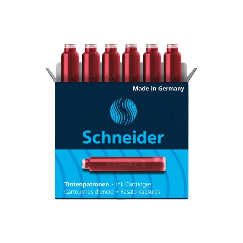 Inkoustové bombičky SCHNEIDER 6ks, červené