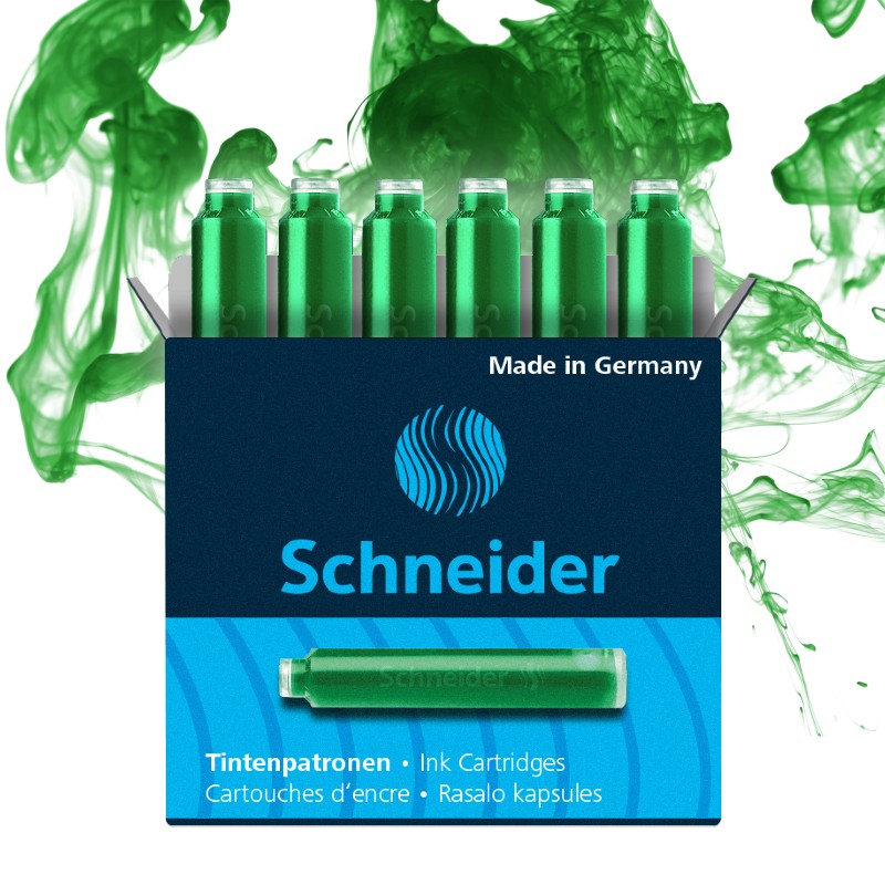 Inkoustové bombičky SCHNEIDER 6ks, zelené