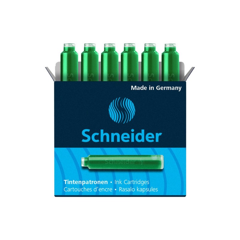 Inkoustové bombičky SCHNEIDER 6ks, zelené