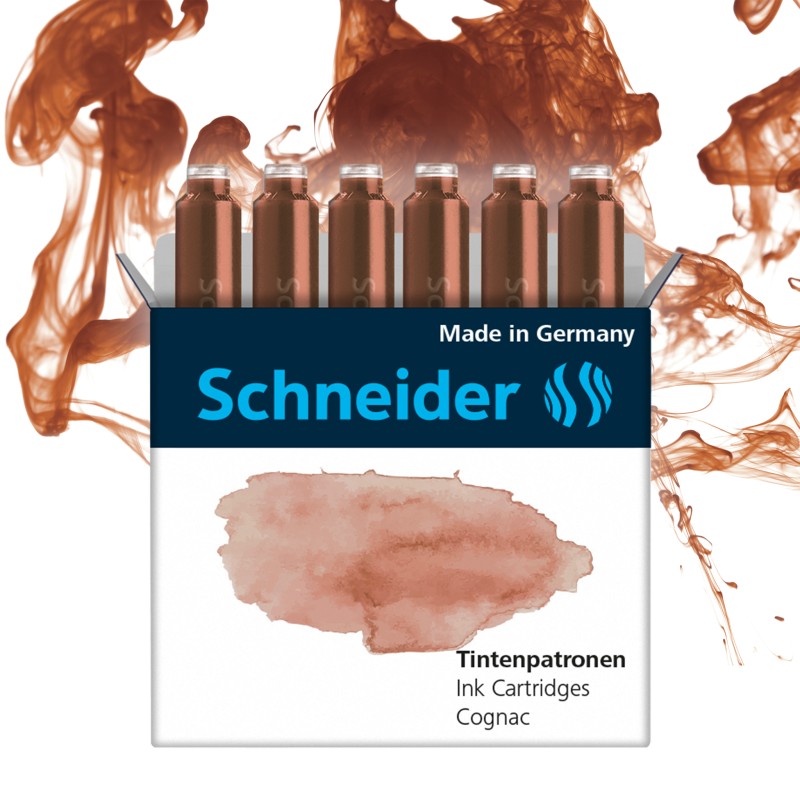 Inkoustové bombičky SCHNEIDER 6ks, hnědé