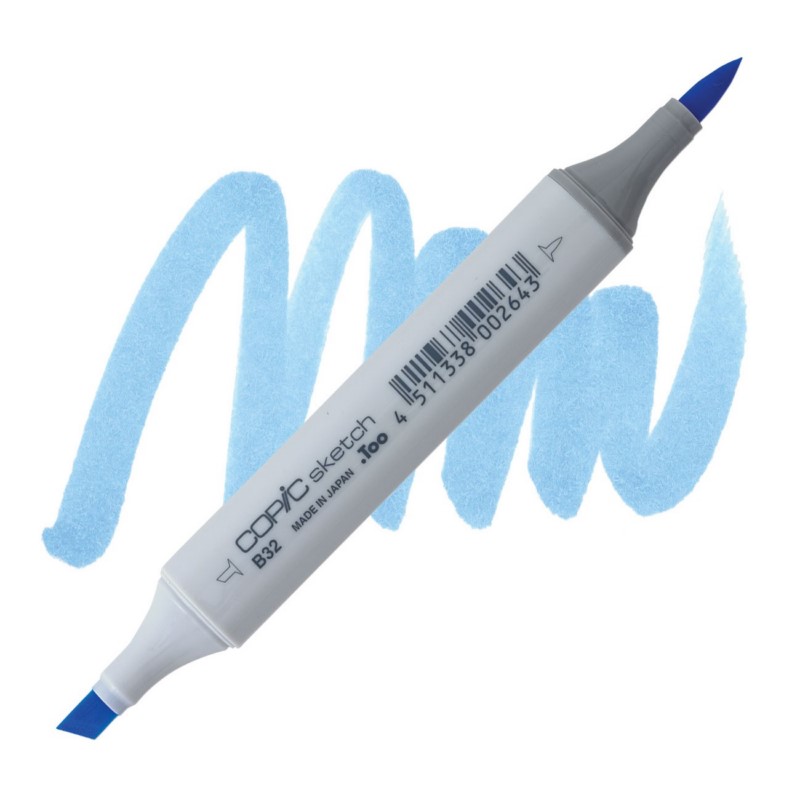 Lihová fixa COPIC Sketch oboustranná Brush & Chisel, B32 Pale blue