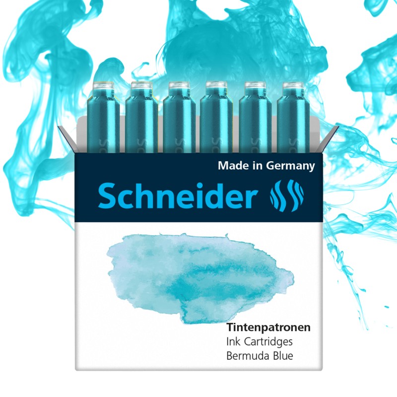 Inkoustové bombičky SCHNEIDER 6ks, tyrkysové