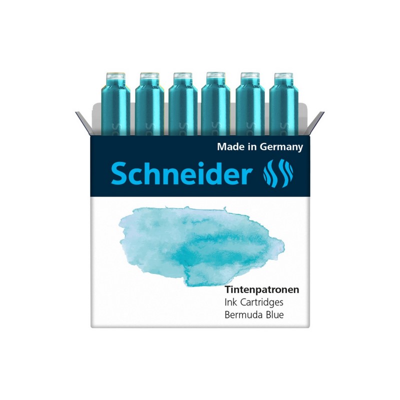 Inkoustové bombičky SCHNEIDER 6ks, tyrkysové