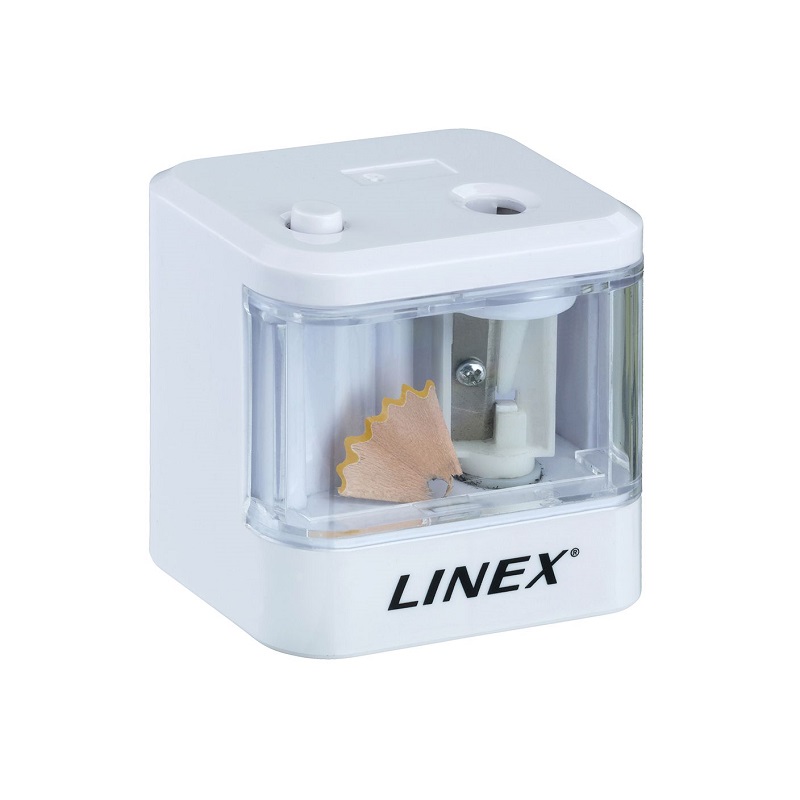 LINEX Stolní ořezávátko bateriové LINEX, bílé s 1 otvorem