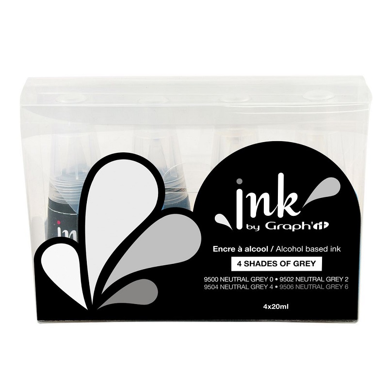 Lihové inkousty GRAPH'IT Ink 25ml, 4ks šedé