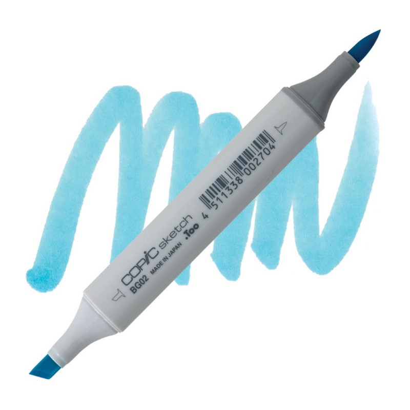 Lihová fixa COPIC Sketch oboustranná Brush & Chisel, BG02 New blue