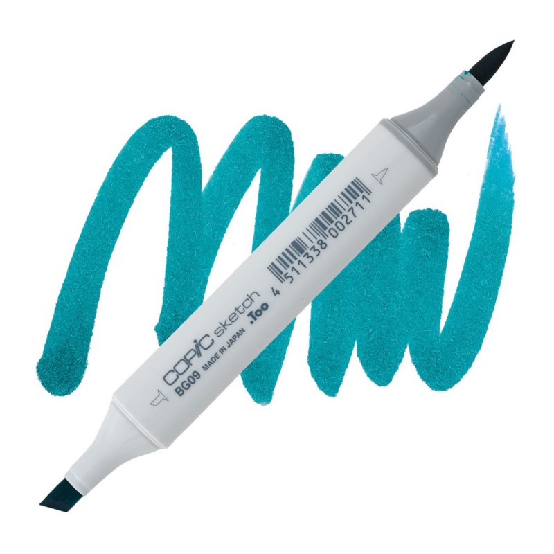 Lihová fixa COPIC Sketch oboustranná Brush & Chisel, BG09 Blue green