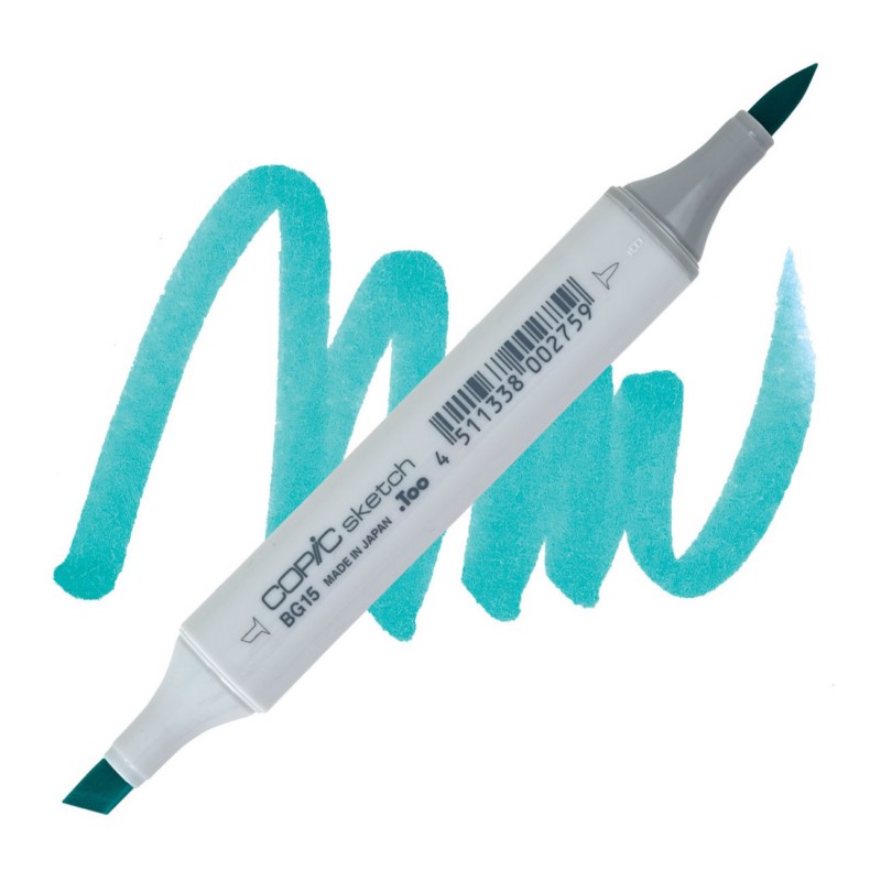 Lihová fixa COPIC Sketch oboustranná Brush & Chisel, BG15 Aqua