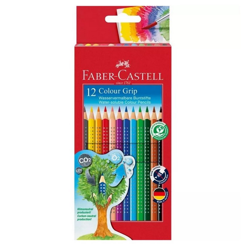 Školní akvarelové pastelky FABER-CASTELL Grip, 12ks