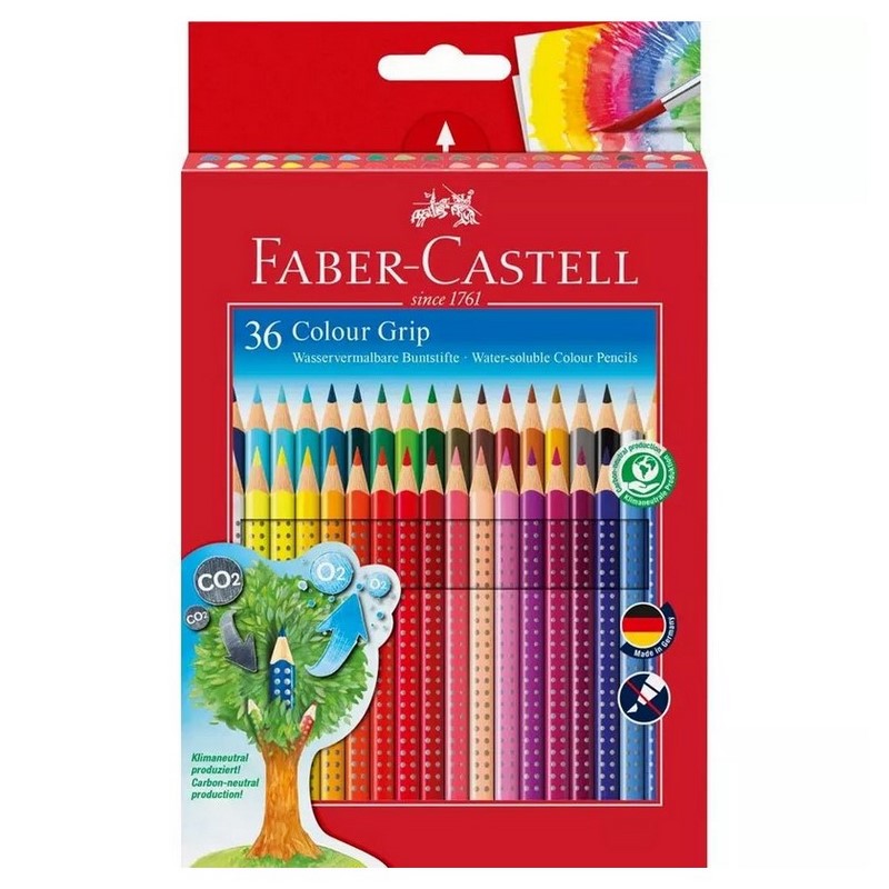 Školní akvarelové pastelky FABER-CASTELL Grip, 36ks
