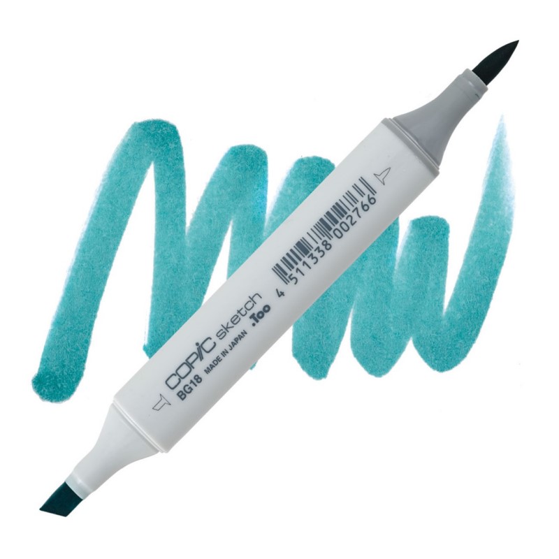 Lihová fixa COPIC Sketch oboustranná Brush & Chisel, BG18 Teal blue