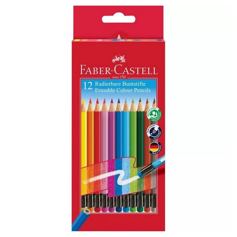 FABER-CASTELL Školní pastelky FABER-CASTELL, 12ks s gumou