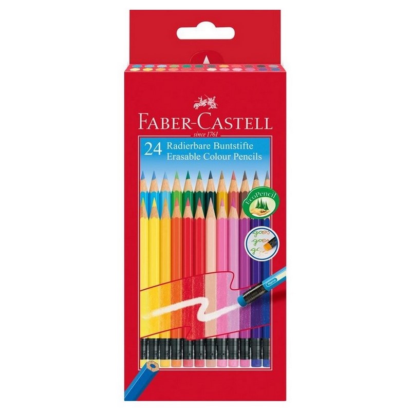 FABER-CASTELL Školní pastelky FABER-CASTELL, 24ks s gumou