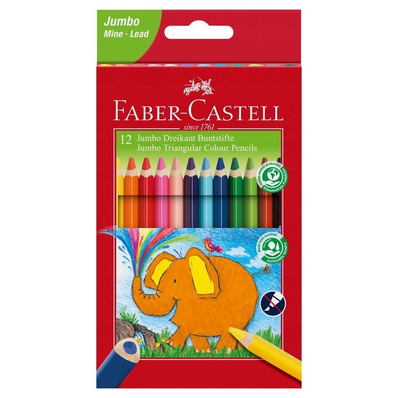 Školní pastelky FABER-CASTELL Ergo Jumbo, 12ks