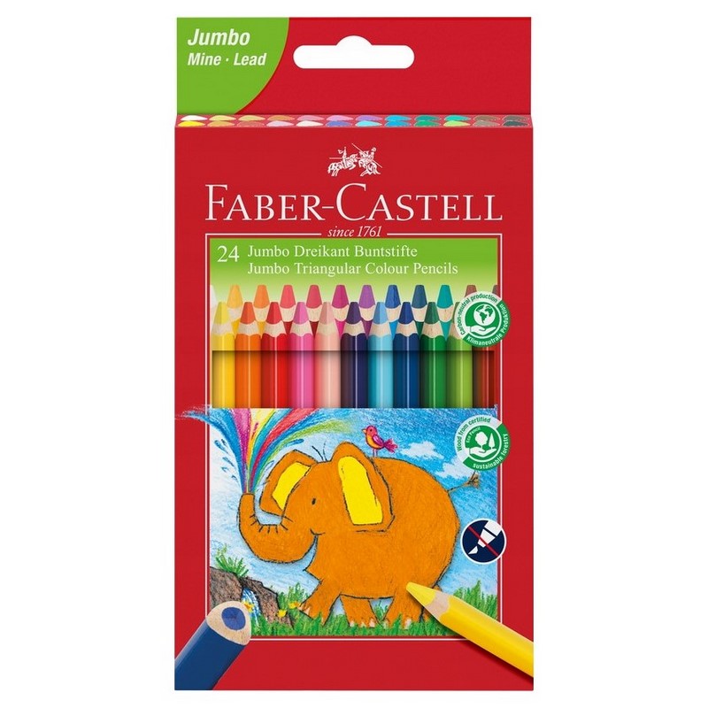 Školní pastelky FABER-CASTELL Ergo Jumbo, 24ks