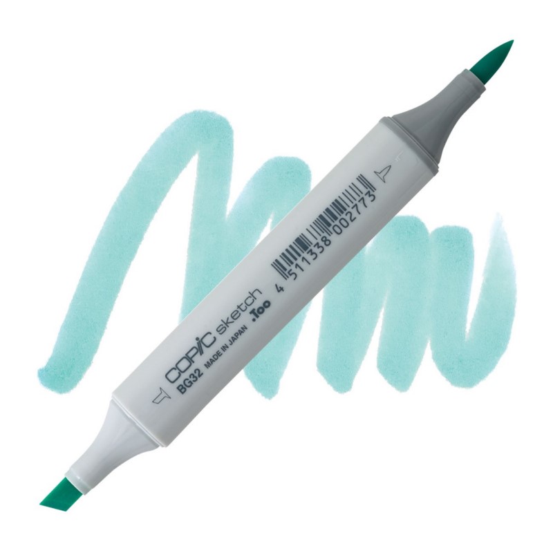 Lihová fixa COPIC Sketch oboustranná Brush & Chisel, BG32 Aqua mint