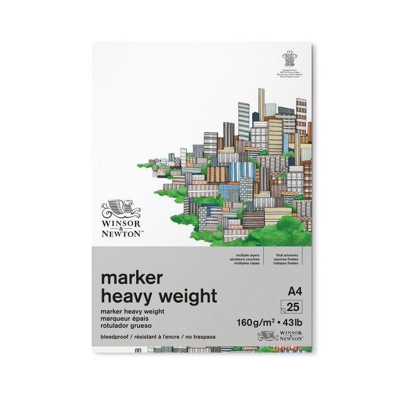 Blok WINSOR & NEWTON Marker Heavy Weight Pad, A4 25 listů
