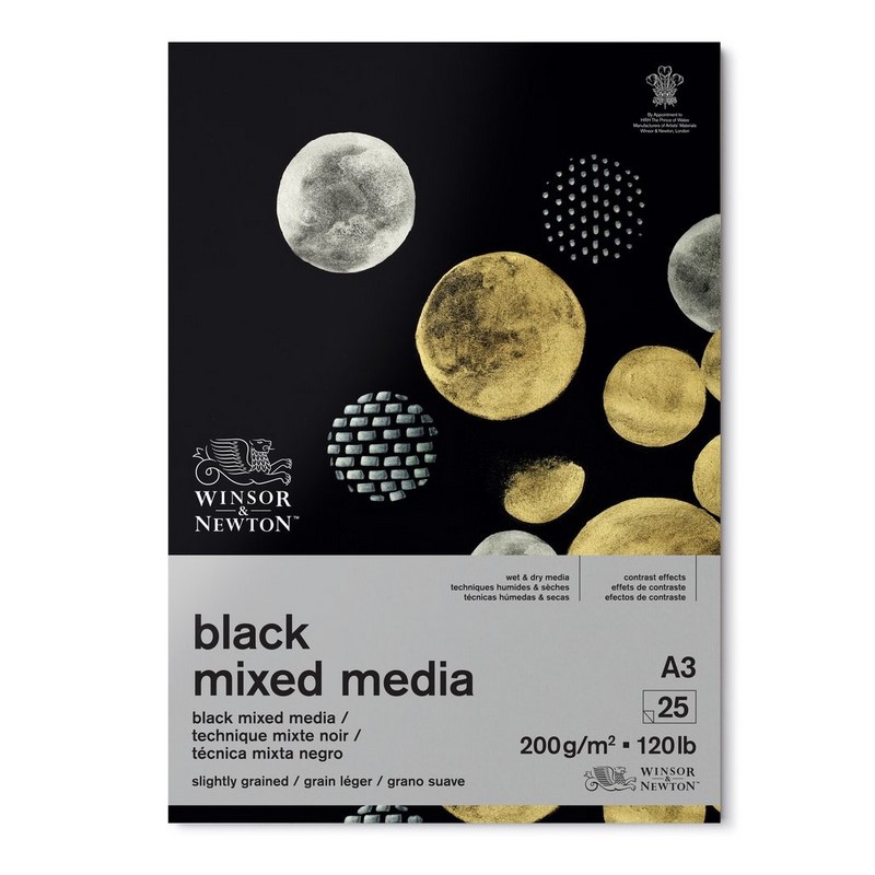 Blok WINSOR & NEWTON Black Pad, A3 25 černých listů