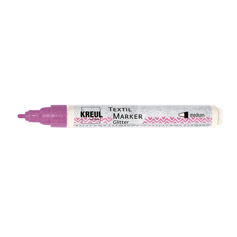 Popisovač na textil KREUL Glitter "M", růžový
