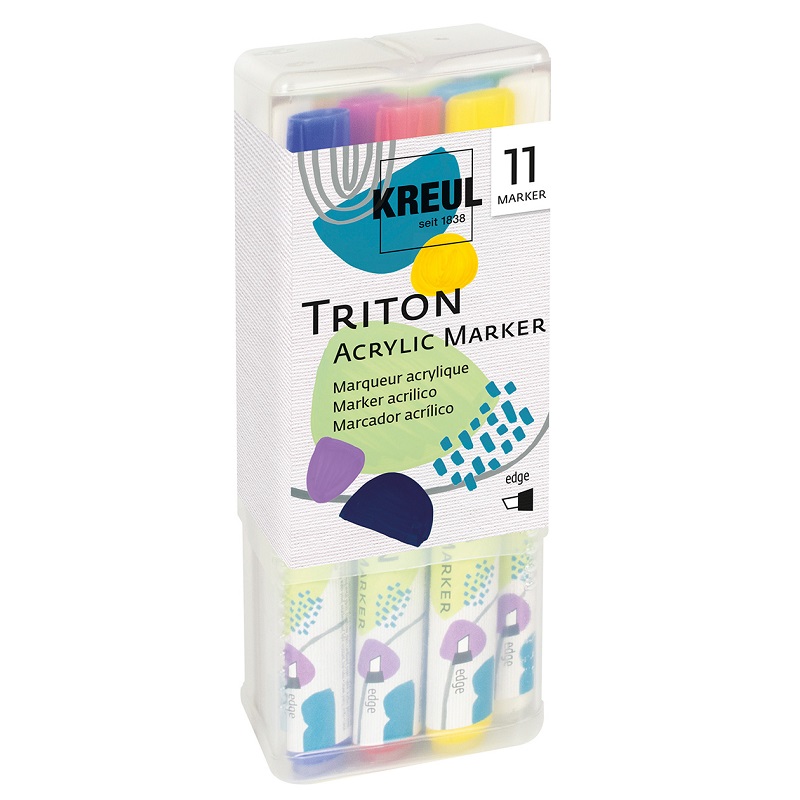 Akrylový popisovač KREUL Triton šikmý, sada 11ks