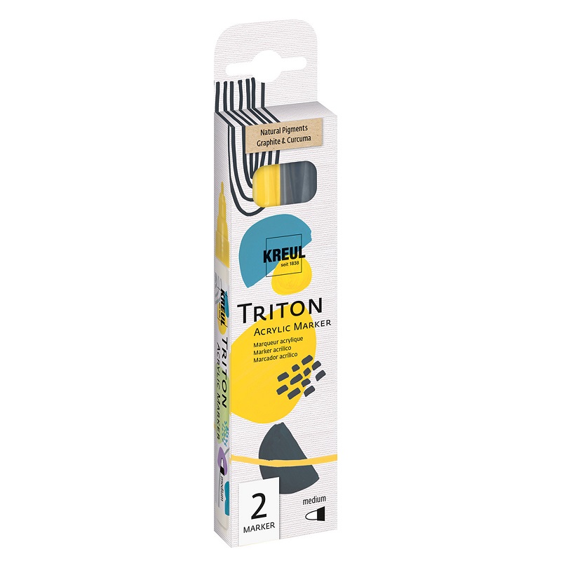 Akrylový popisovač KREUL Triton kulatý, sada 2ks Natural Pigment