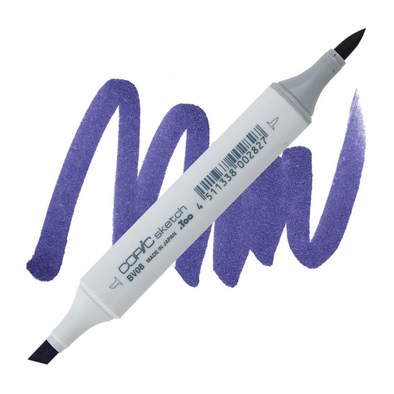 Lihová fixa COPIC Sketch oboustranná Brush & Chisel, BV08 Blue violet