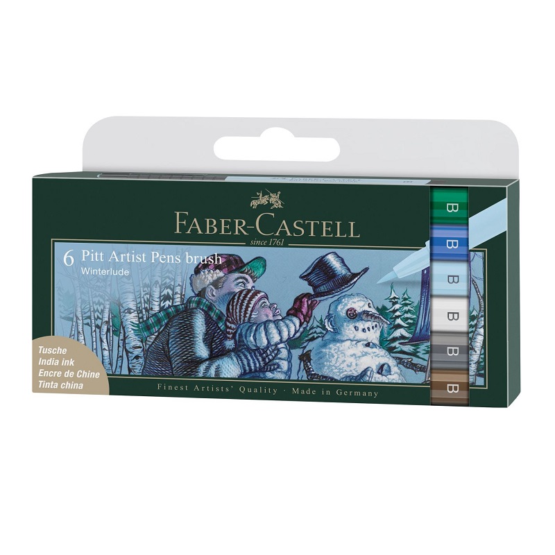 FABER-CASTELL PITT Artist Pen, set 6ks zimní