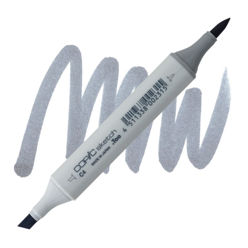 Lihová fixa COPIC Sketch oboustranná Brush & Chisel, C4 Cool gray 4