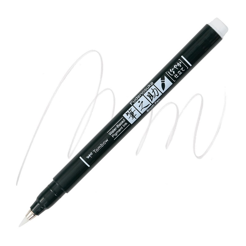 TOMBOW Fudenosuke, PASTEL bílá