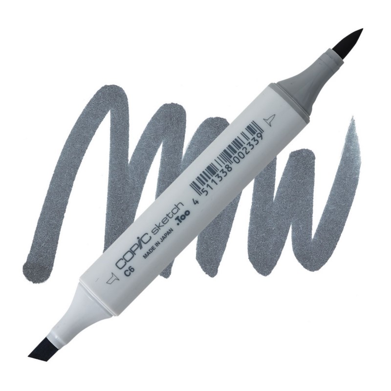 Lihová fixa COPIC Sketch oboustranná Brush & Chisel, C6 Cool gray 6