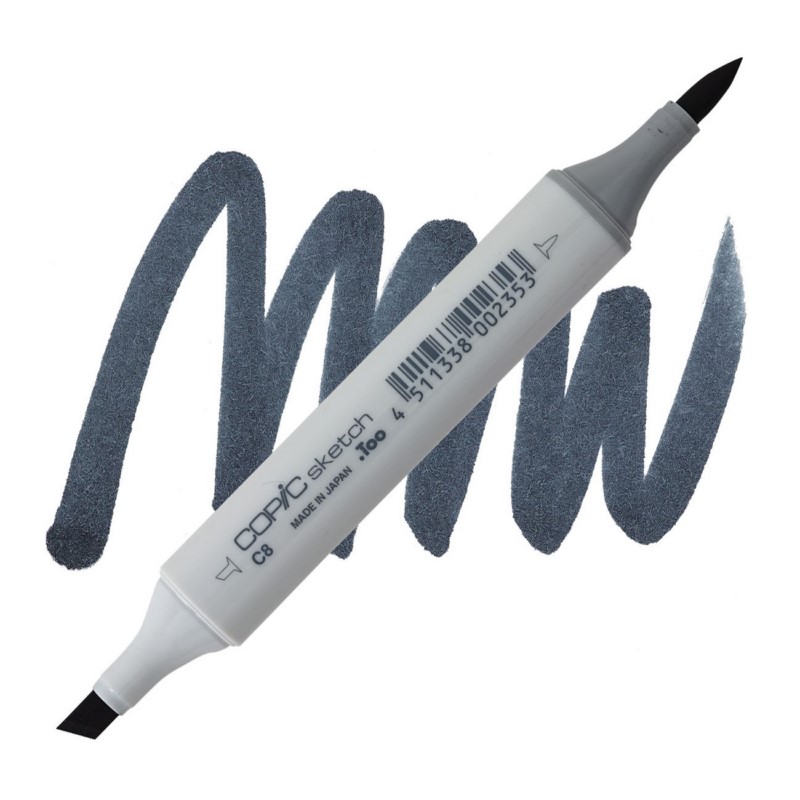 Lihová fixa COPIC Sketch oboustranná Brush & Chisel, C8 Cool gray 8