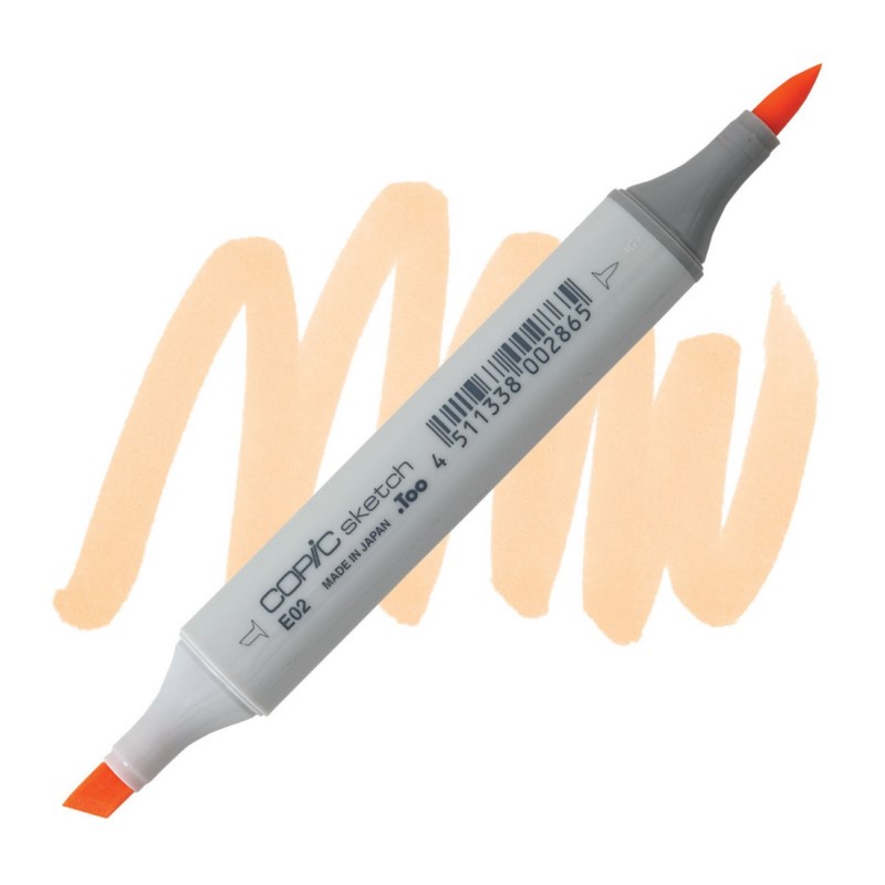 Lihová fixa COPIC Sketch oboustranná Brush & Chisel, E02 Fruit pink